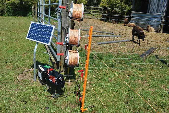 solar powered electric fence to prevent sheep