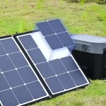 portable solar panels matched with power bank for camping use