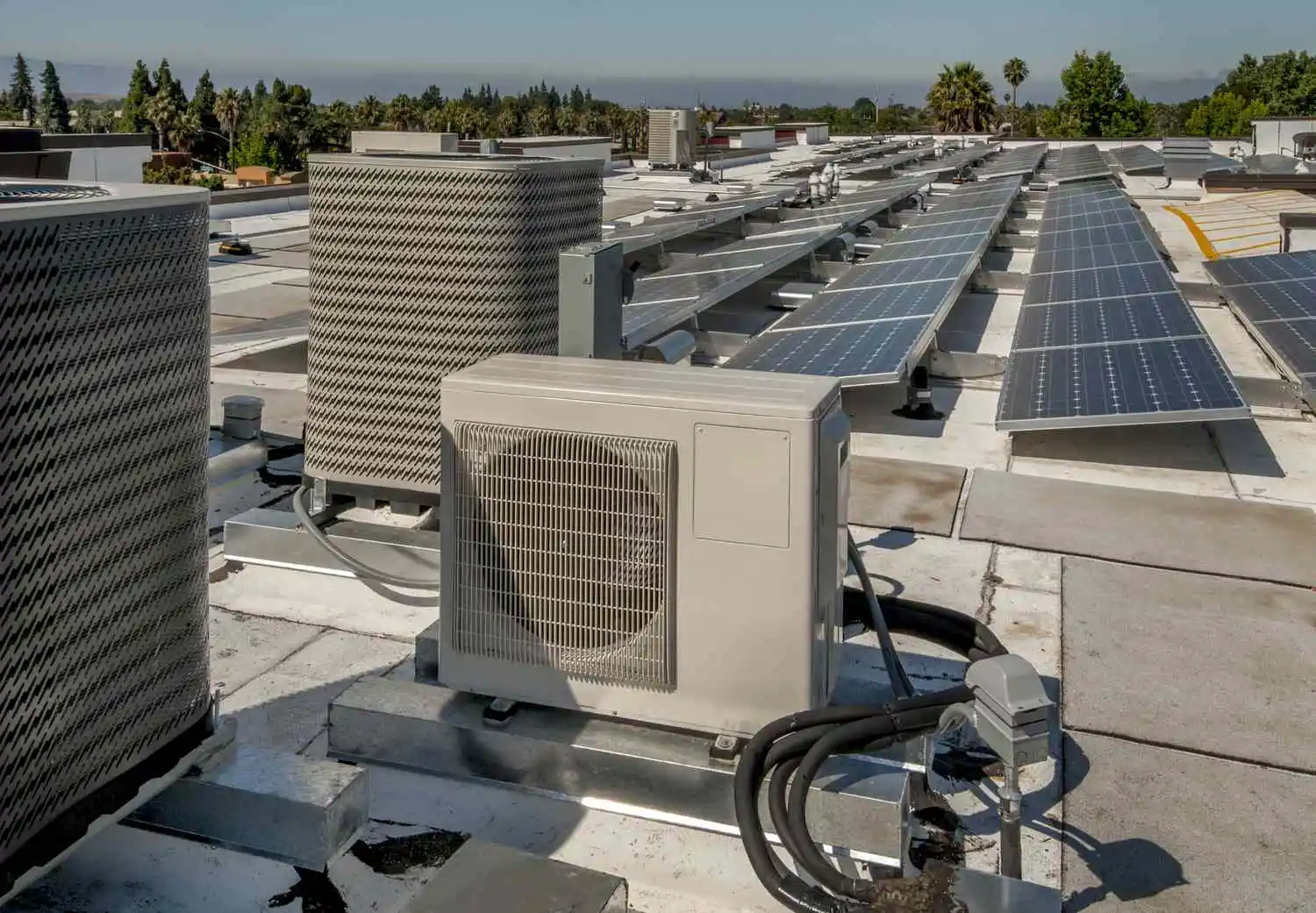 solar panels powering ac